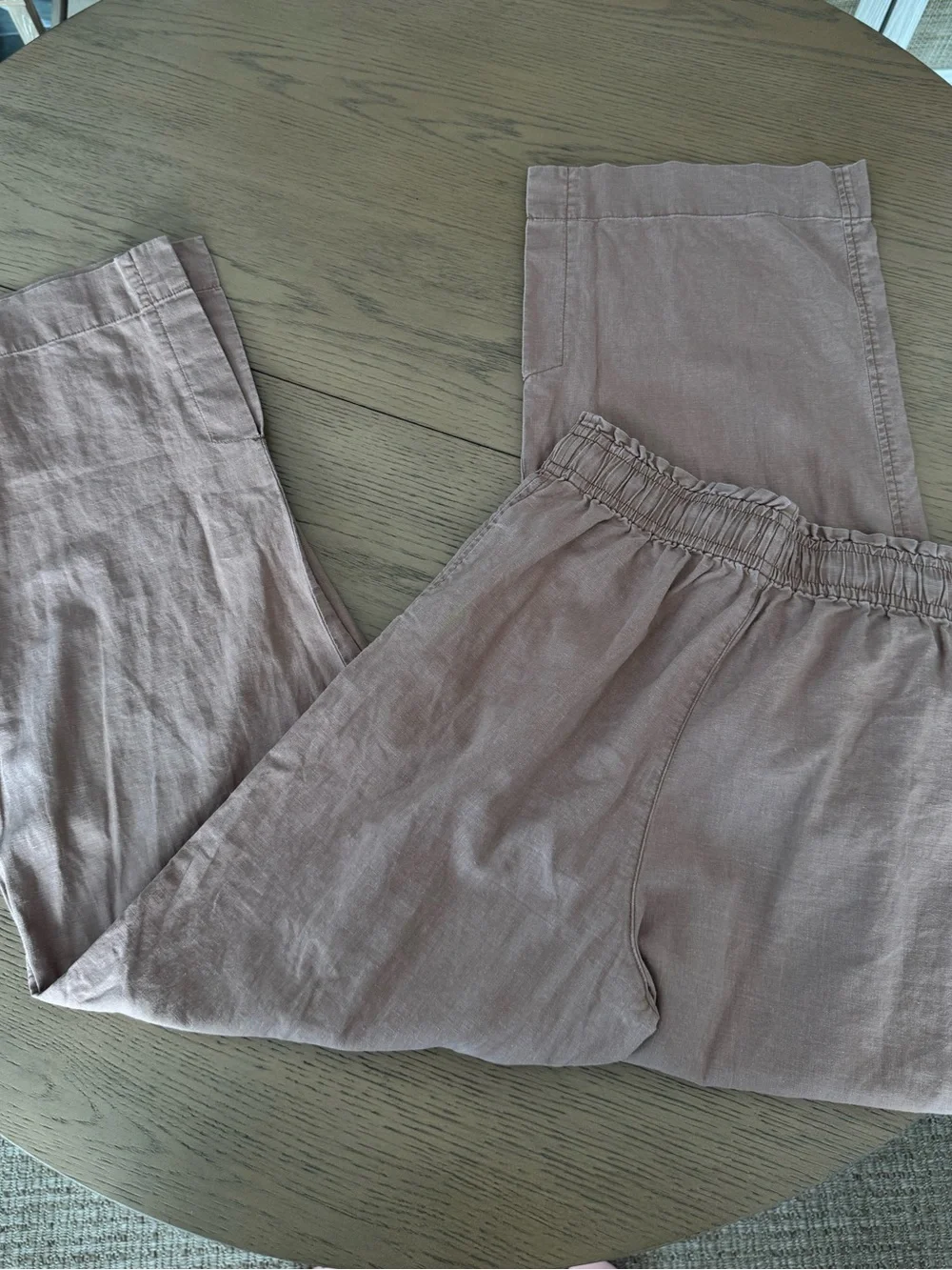 Madewell Hemp Cotton Wide Leg Pants Dusty Rose Pull On Drawstring Casual Lounge - Picture 4 of 6